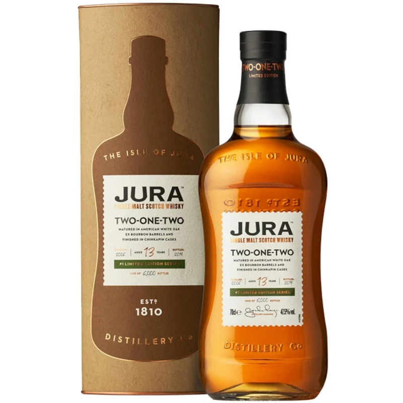 Isle of Jura Two-One-Two Chinkapin Finish 13 Years 2006 Single Malt Whisky 47.5° 70cl