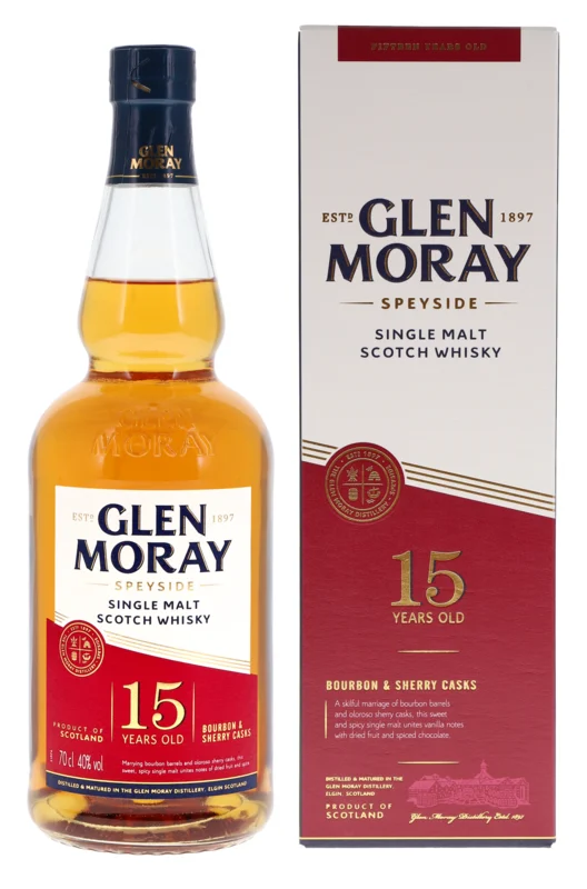 Glen Moray Elgin Heritage American & Sherry Cask 15 Years Speyside Single Malt Scotch Whisky 40° 70cl