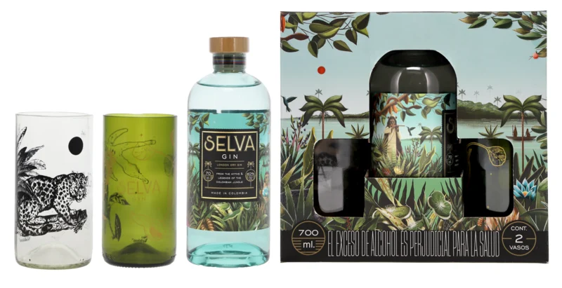 Selva Colombian Set mit zwei Glässer London Dry Gin 40° 70cl