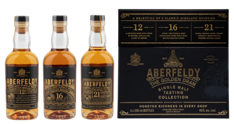 Aberfeldy The Golden Dram Collection (12YO, 16 YO, 21 YO) Single Malt Whisky 40° 60cl