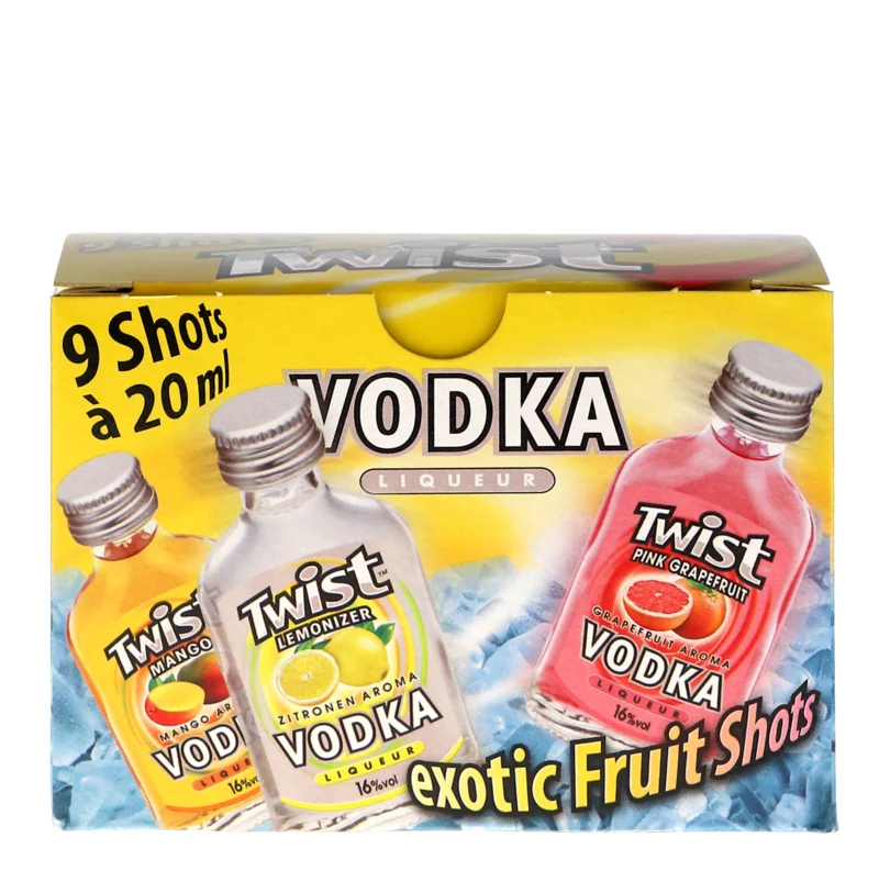 Twist Shot Mix Exotic Wodka Likör 9er Pack 16° 18cl