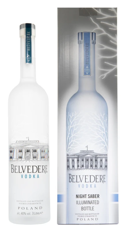 Belvedere Night Saber Illuminated Bottle Vodka 40° 3l