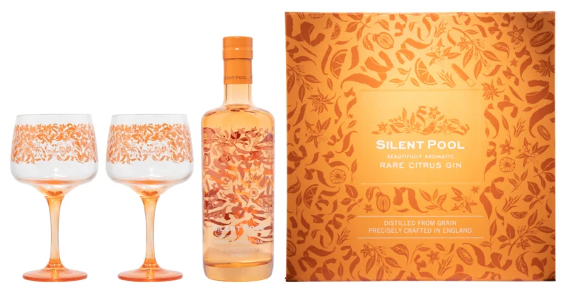 Silent Pool Rare Citrus mit 2 Copa Gläsern Gin 43° 70cl