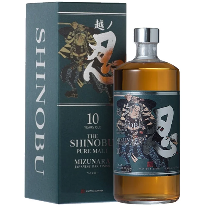 Shinobu Mizunara Japaneses Oak Finish 10 Years Pure Malt Whisky 43° 70cl