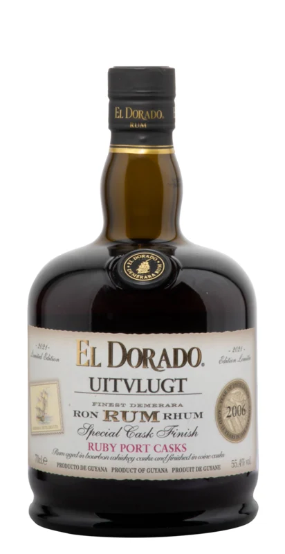 El Dorado Uitvlugt Cask Finish Ruby Port Cask 15 Years 2006 Demerara Rum 2021 55.4° 70cl