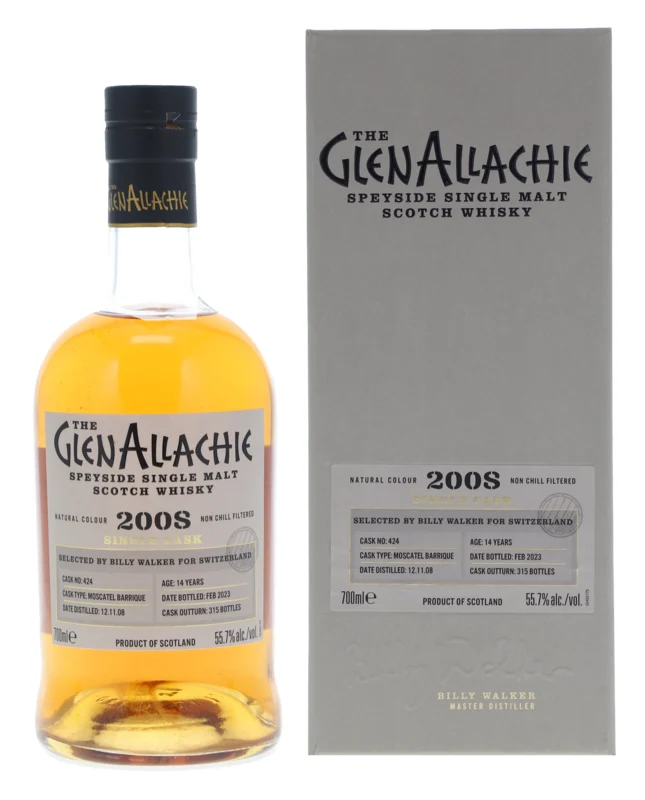 Glenallachie Single Cask 424 Moscatel Barrique 14 Years 2008 Speyside Single Malt Scotch Whisky 2023 55.7° 70cl