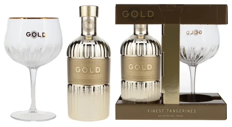 Gin Gold 999.9 Gin Geschenkpack mit Glas 40° 70cl