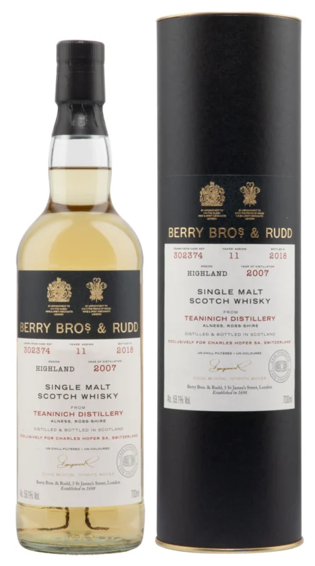 Teaninich Berrys' Own Selection bottled 2018 CS 11 Years 2007 Single Malt Whisky 59.1° 70cl