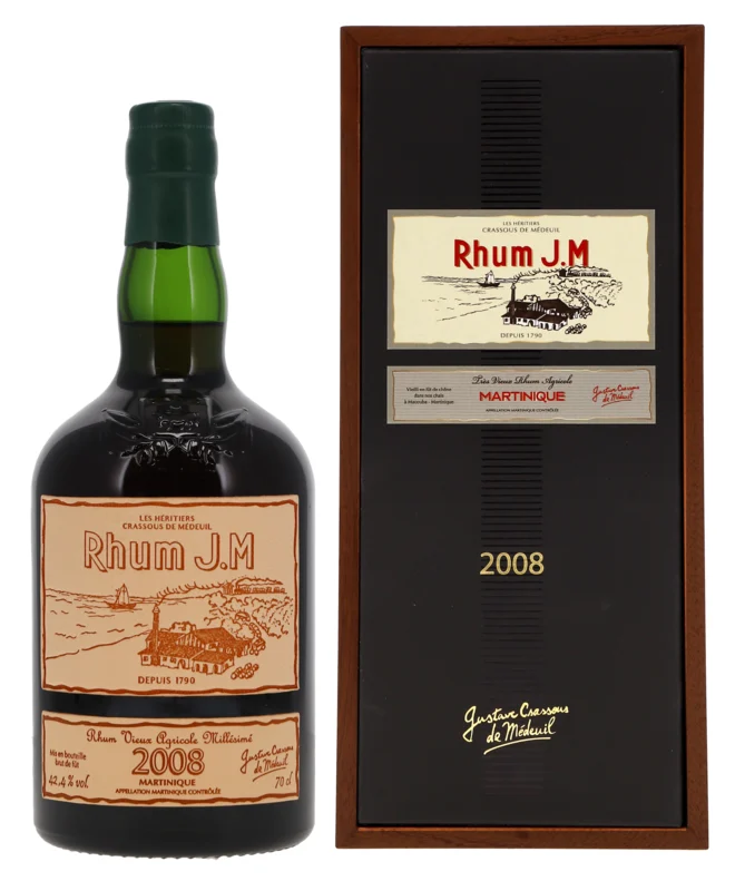 Rhum J.M Millésimé 2008 Rhum Vieux Agricole 42.4° 70cl