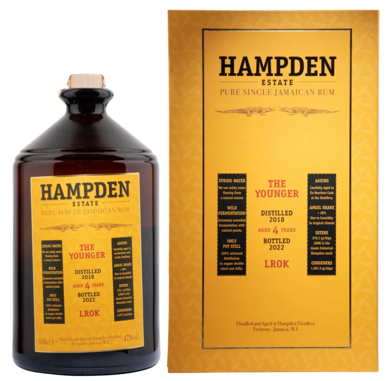 Hampden Estate The Younger LROK 4 Years 2018 Pure Single Jamaican Rum 2022 47° 3l