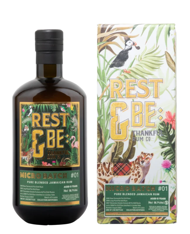 Rest & Be Thankful Micro Batch #01 Collection Antipodes 13 Years Pure Blended Jamaican Rum 2022 58.7° 70cl