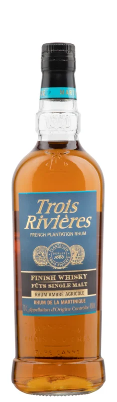 Trois Rivières Finish Whisky Futs Single Malt Rhum Agricole Ambré 40° 70cl