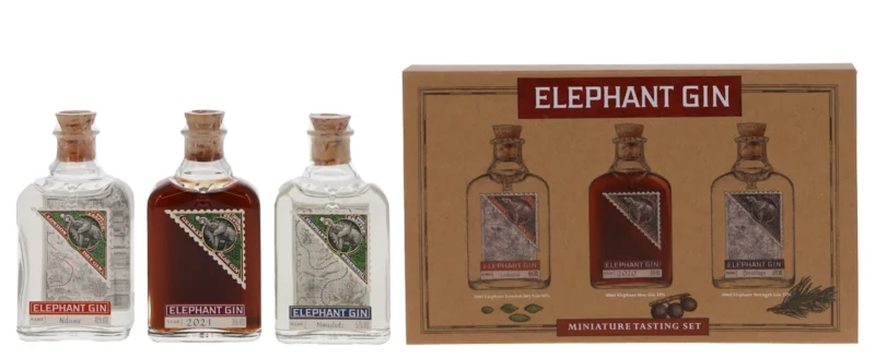 Elephant London Dry, Sloe, Strength Taste-Box 45.66° 15cl