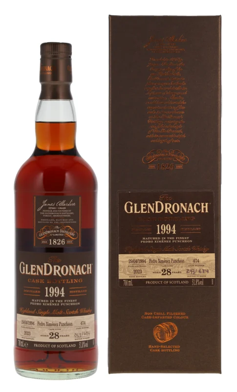 Glendronach Single Cask Pedro Ximénez 28 Years 1994 Hihgland Single Malt Scotch Whisky 2023 51.8° 70cl