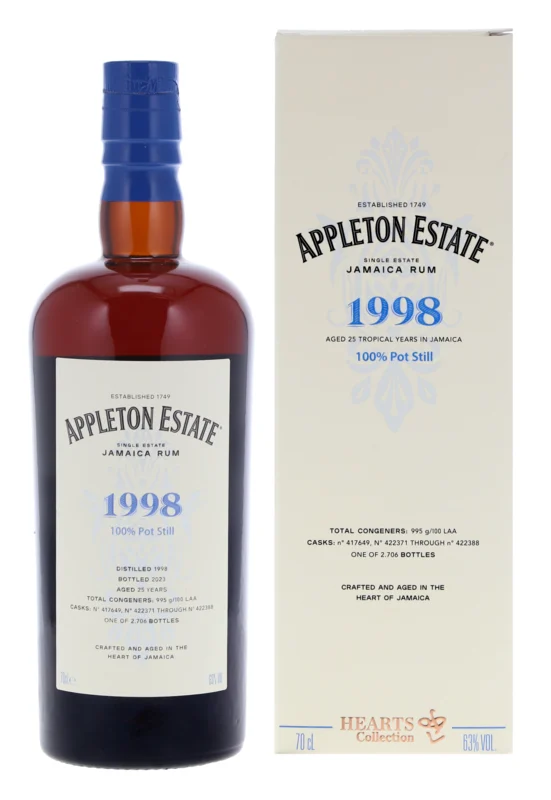Appleton Estate Hearts Collection 100% Pot Still 25 Years 1998 Single Estate Jamaican Rum 63° 70cl