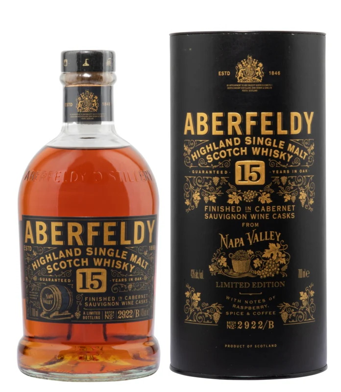Aberfeldy Napa Valley Cabernet Sauvingon Wine Casks 15 Years Highland Single Malt Scotch Whisky 43° 70cl