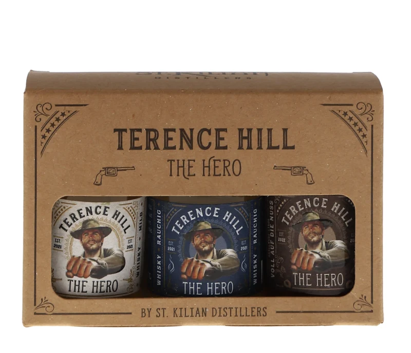 Terence Hill Minis 3x 5 cl (Whisky mild, Whisky peated, Voll auf die Nuss) Whisky 38.67° 15cl