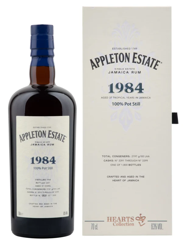 Appleton Estate Hearts Collection 100% Pot Still 37 Years 1984 Single Estate Jamaican Rum 63° 70cl
