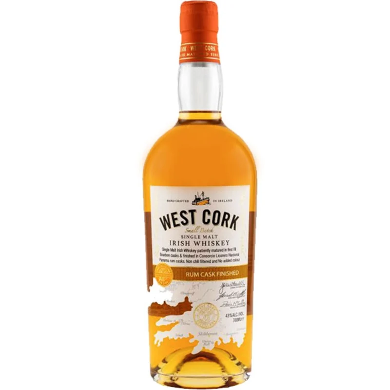 West Cork Rum Cask Finished Single Malt Irish Whiskey 43° 70cl
