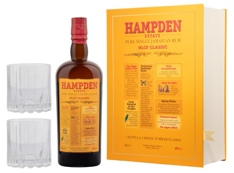Hampden Estate Buch mit zwei Riedel Gläser HLCF Classic Overproof Pure Single Jamaican Rum 60° 70cl