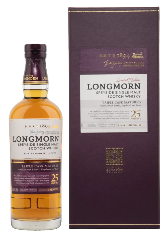 Longmorn Triple Cask Matured Limited Release 25 Years Speysdie Single Malt Scotch Whisky 53° 70cl