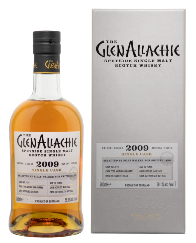 Glenallachie Single Cask 7674 Virgin Oak Barrel Cask 12 Years 2009 Speyside Single Malt Scotch Whisky 2022 59.1° 70cl