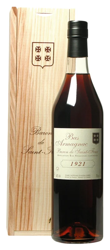Baron de St. Feux Bas 1921 Armagnac 40° 70cl