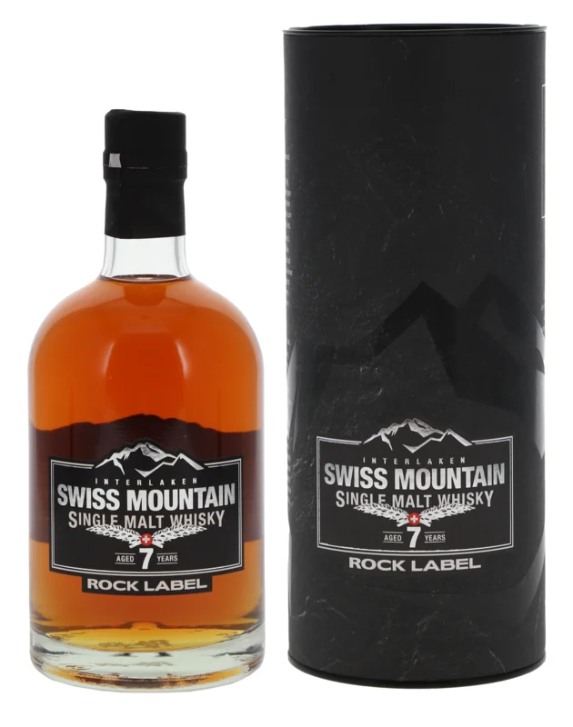 Rugenbräu Swiss Mountain Rock Label 7 Jahre Single Malt Whisky 50.1° 50cl