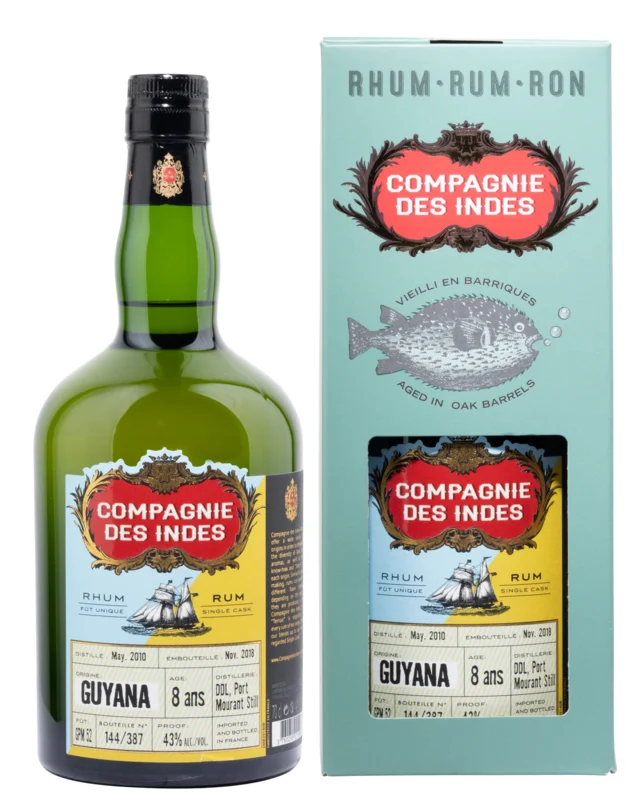 Compagnie des Indes Guyana DDL Port Mourant Still 8 Years 2010 Rum Single Cask 2018 43° 70cl