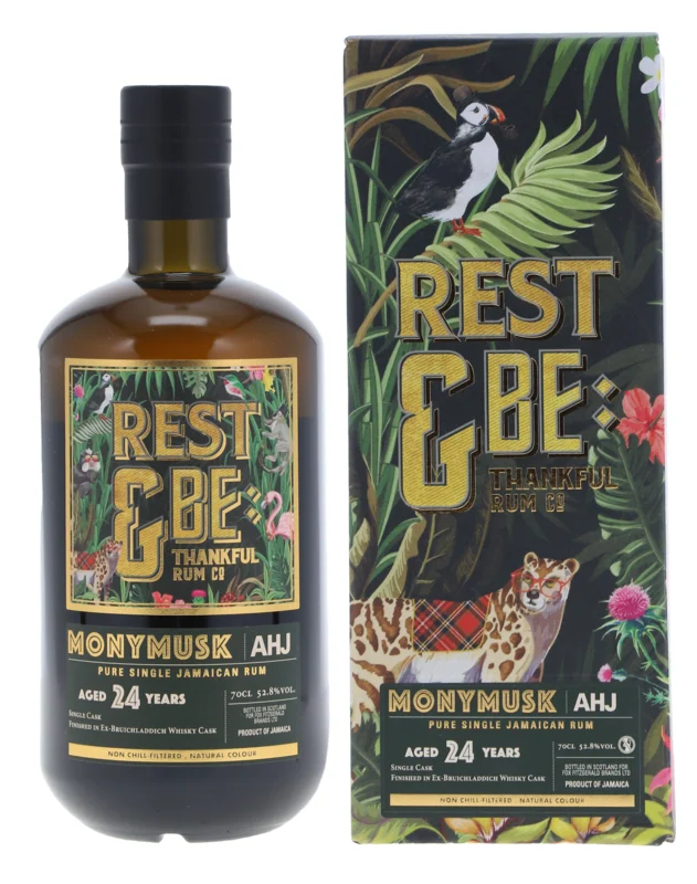 Monymusk Rest & Be Thankful Single Cask AHJ Bruichladdich Finish Single Cask 24 Years 1998 Jamaican Rum 2023 52.8° 70cl