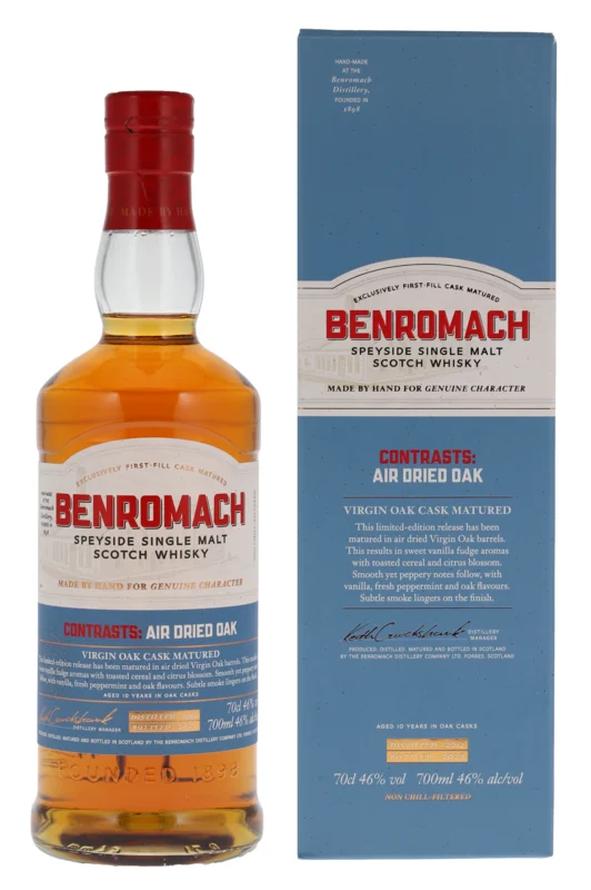 Benromach Contrasts: Air Dried Oak 2012 Speyside Single Malt Scotch Whisky 2023 46° 70cl