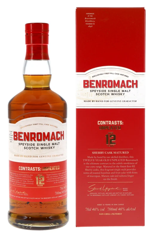 Benromach Contrasts: Unpeated Sherry Cask Speyside Single Malt Scotch Whisky 46° 70cl