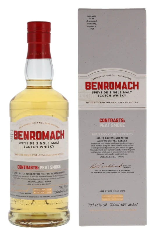 Benromach Contrasts: Peat Smoke 57PPM 2014 Speyside Single Malt Scotch Whisky 46° 70cl
