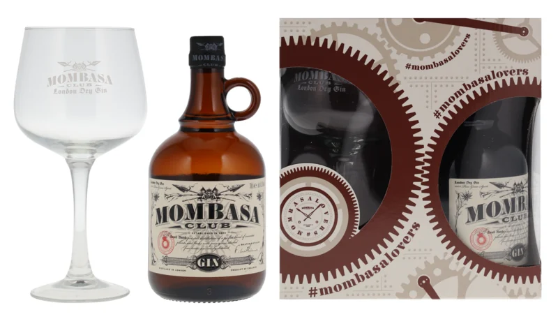 Mombasa Club Gin mit 1 Glas 41.5° 70cl