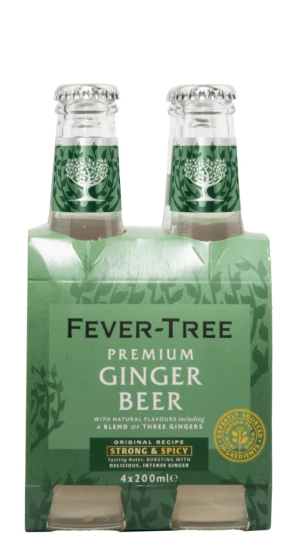 Fever-Tree Ginger Beer 4er Pack Kohlensäurehaltiges Erfrischungsgetränk 20cl