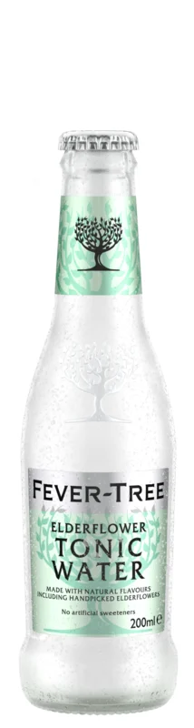 Fever-Tree Elderflower Tonic Water 4er Pack Kohlensäurehaltiges Erfrischungsgetränk mit Chinin 20cl