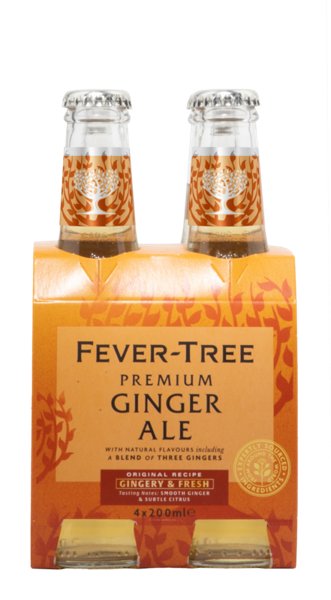 Fever-Tree Ginger Ale 4er Pack Kohlensäurehaltiges Erfrischungsgetränk 20cl