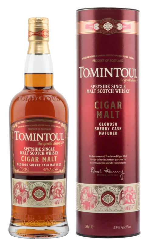 Tomintoul Cigar Malt Oloroso Sherry Cask Matured Speyside Glenlivet Single Malt Scotch Whisky 43° 70cl