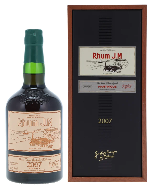 Rhum J.M Millésimé 2007 Rhum Vieux Agricole 43.5° 70cl