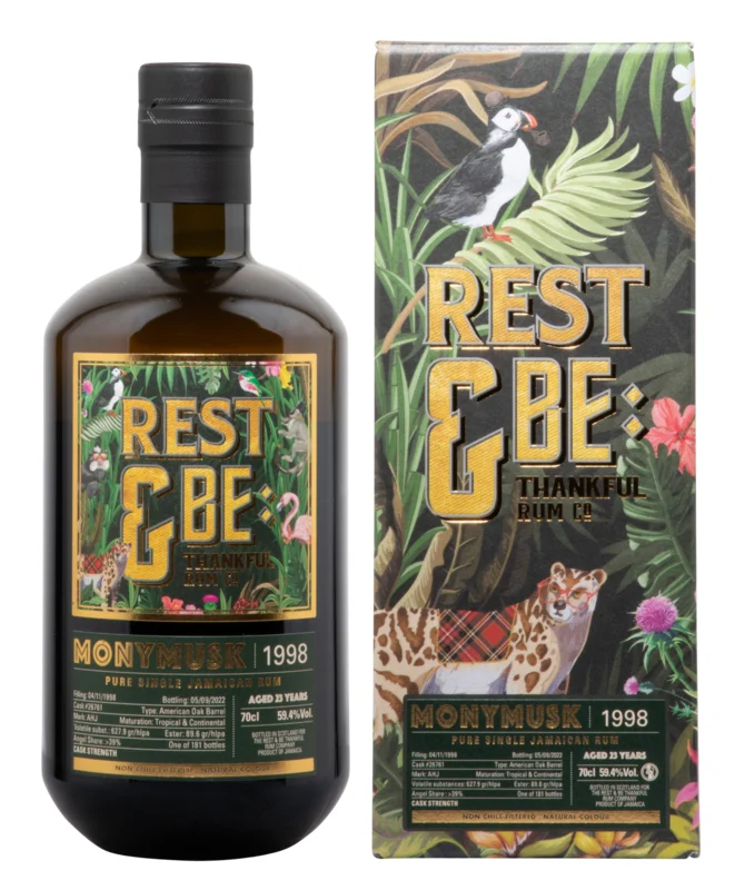 SVM Scheer & Velier Monymusk Rest & Be Thankful AHJ Single Cask 23 Years 1998 Jamaican Rum 2022 59.4° 70cl