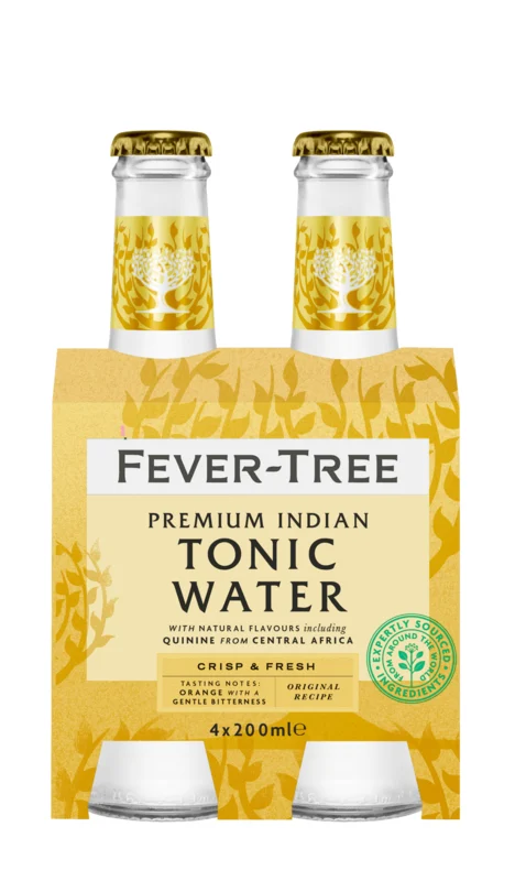 Fever-Tree Indian Tonic Water 4er Pack Kohlensäurehaltiges Erfrischungsgetränk mit Chinin 20cl