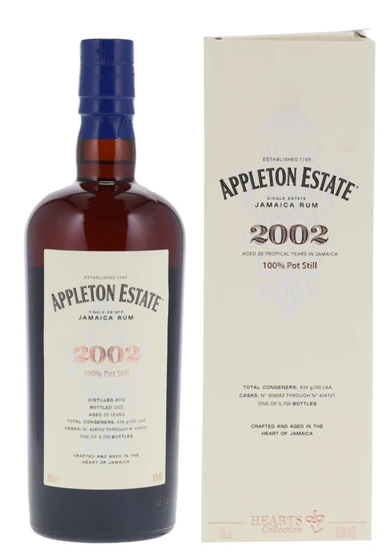 Appleton Estate Hearts Collection 100% Pot Still 30 Years 1993 Single Estate Jamaican Rum 63° 70cl