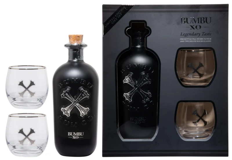 Bumbu Rum Co. Geschenkset mit 2 Gläsern XO Rum 40° 70cl