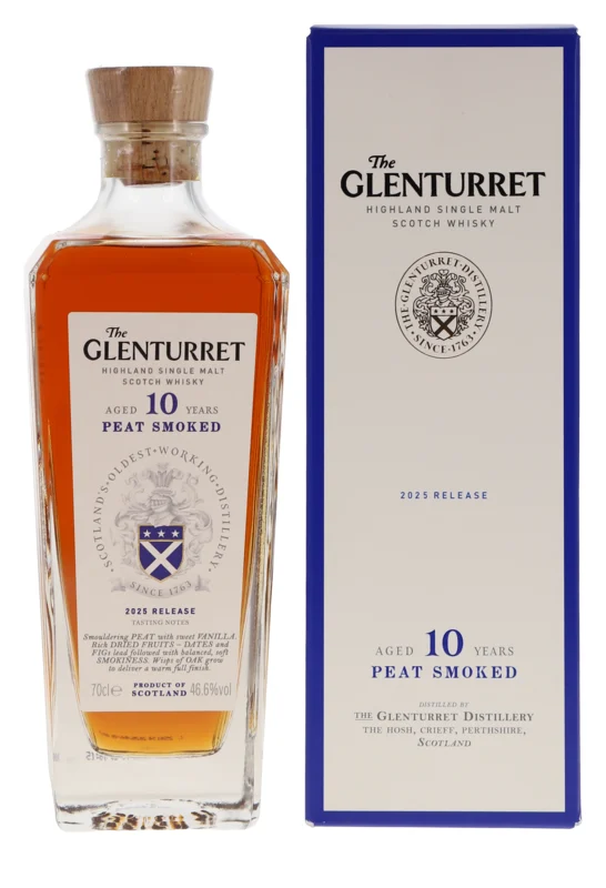 Glenturret Peat Smoked 2025 Release Highland Single Malt Scotch Whisky 46.6° 70cl