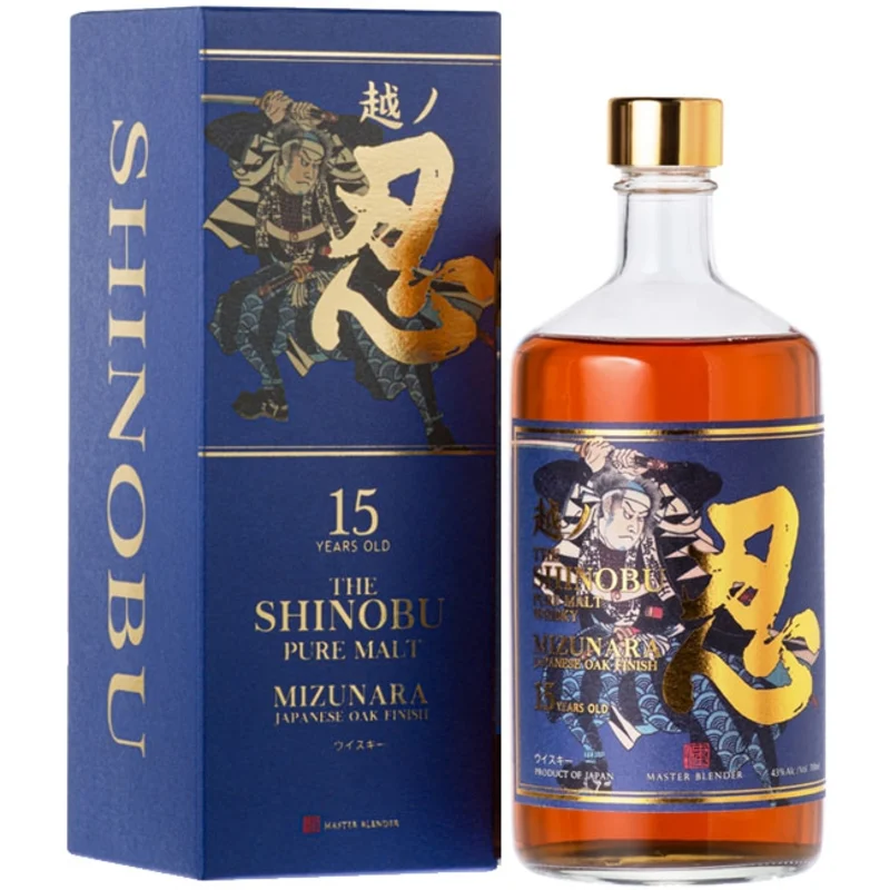Shinobu Mizanura Japanese Oak Finish 15 Years Pure Malt Whisky 43° 70cl