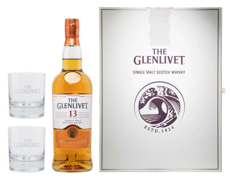 Glenlivet First Fill American Oak + Glässer 13 Years Single Malt Scotch Whisky 40° 70cl
