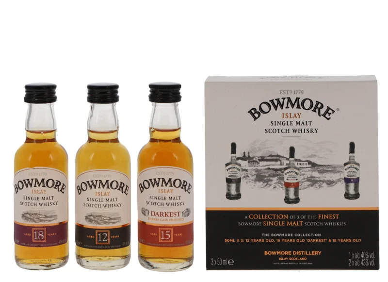 Bowmore Geschenkpackung 3x 5cl (12 J. - 15 J. - 18 J.) Islay Single Malt Scotch Whisky 42° 15cl