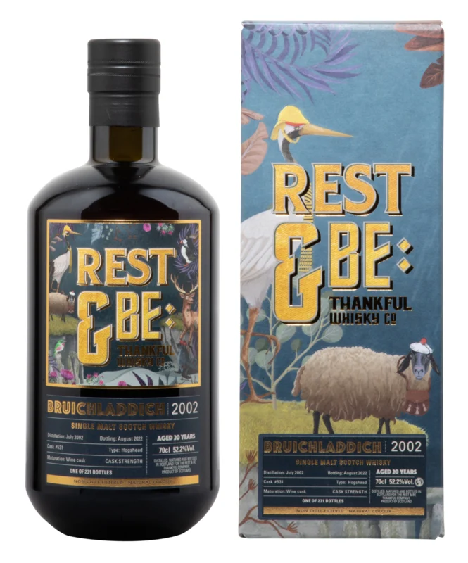 Bruichladdich Rest & Be Thankful Single Cask Wine Maturation 20 Years 2002 Single Malt Scotch Whisky 2022 52.2° 70cl
