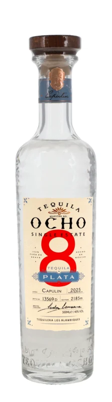 Ocho Tequila Plata Single Estate Tierras Negras 2025 100% Puro de Agave 40° 50cl