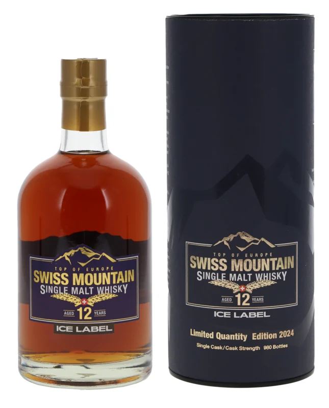 Rugenbräu Swiss Mountain Ice Label 12 Jahre 2024 Single Malt Whisky 54° 50cl